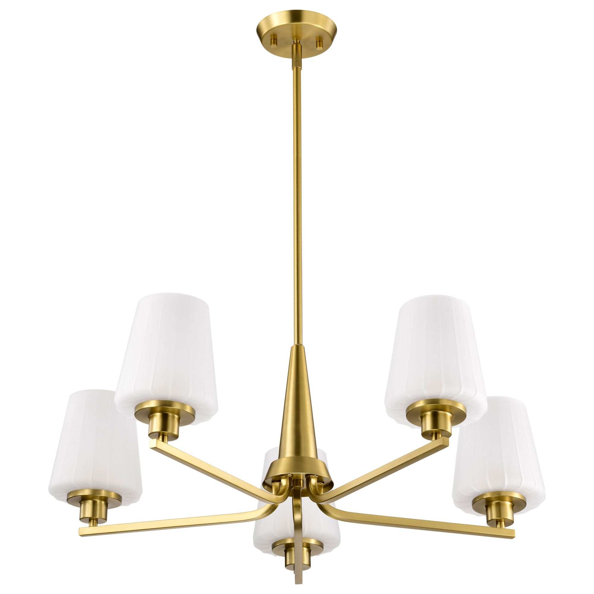 Image 5 Nuvo Lune 30" Wide Vintage Brass 5 Light Chandelier more views