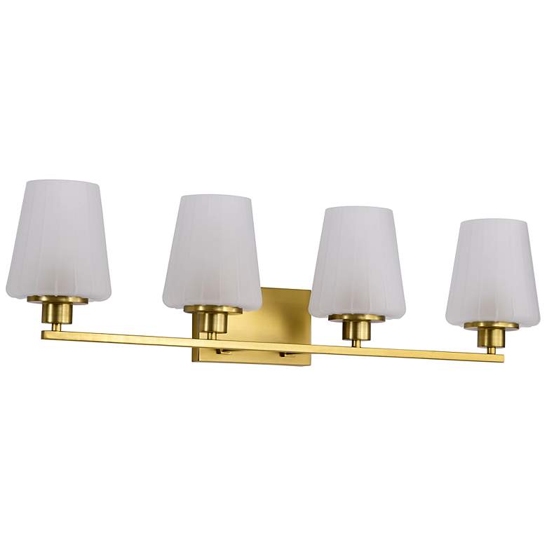 Image 1 Nuvo Lune 32" Wide Vintage Brass 4 Light Vanity