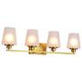 2_Nuvo Lune 32" Wide Vintage Brass 4 Light Vanity more views