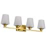 3_Nuvo Lune 32" Wide Vintage Brass 4 Light Vanity more views