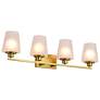 4_Nuvo Lune 32" Wide Vintage Brass 4 Light Vanity more views