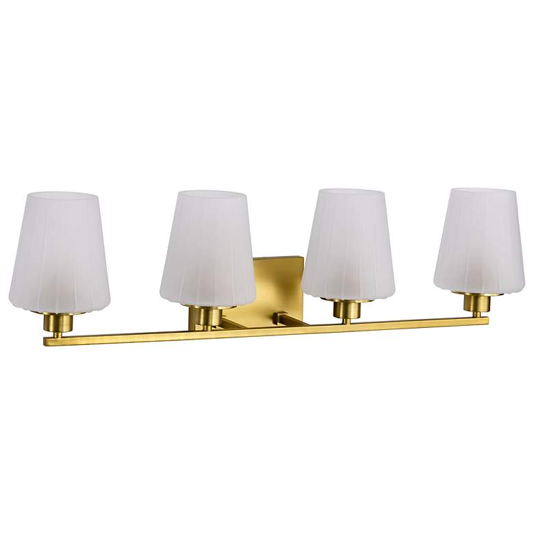 Image 5 Nuvo Lune 32" Wide Vintage Brass 4 Light Vanity more views
