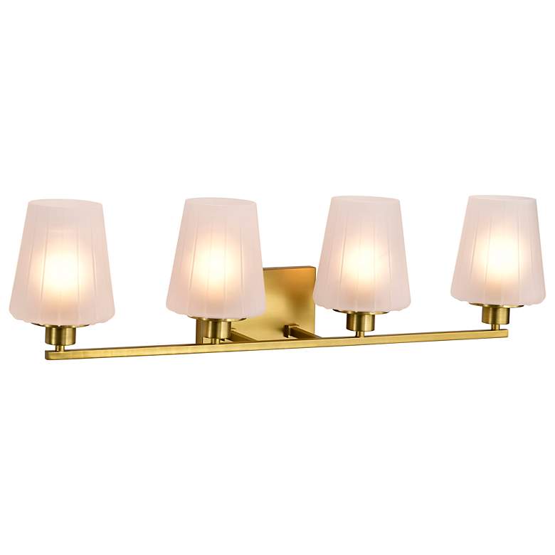 Image 6 Nuvo Lune 32" Wide Vintage Brass 4 Light Vanity more views