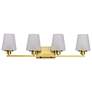7_Nuvo Lune 32" Wide Vintage Brass 4 Light Vanity more views