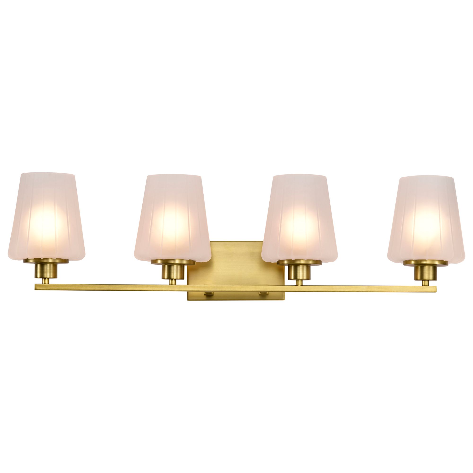 Nuvo Lune 32" Wide Vintage Brass 4 Light Vanity