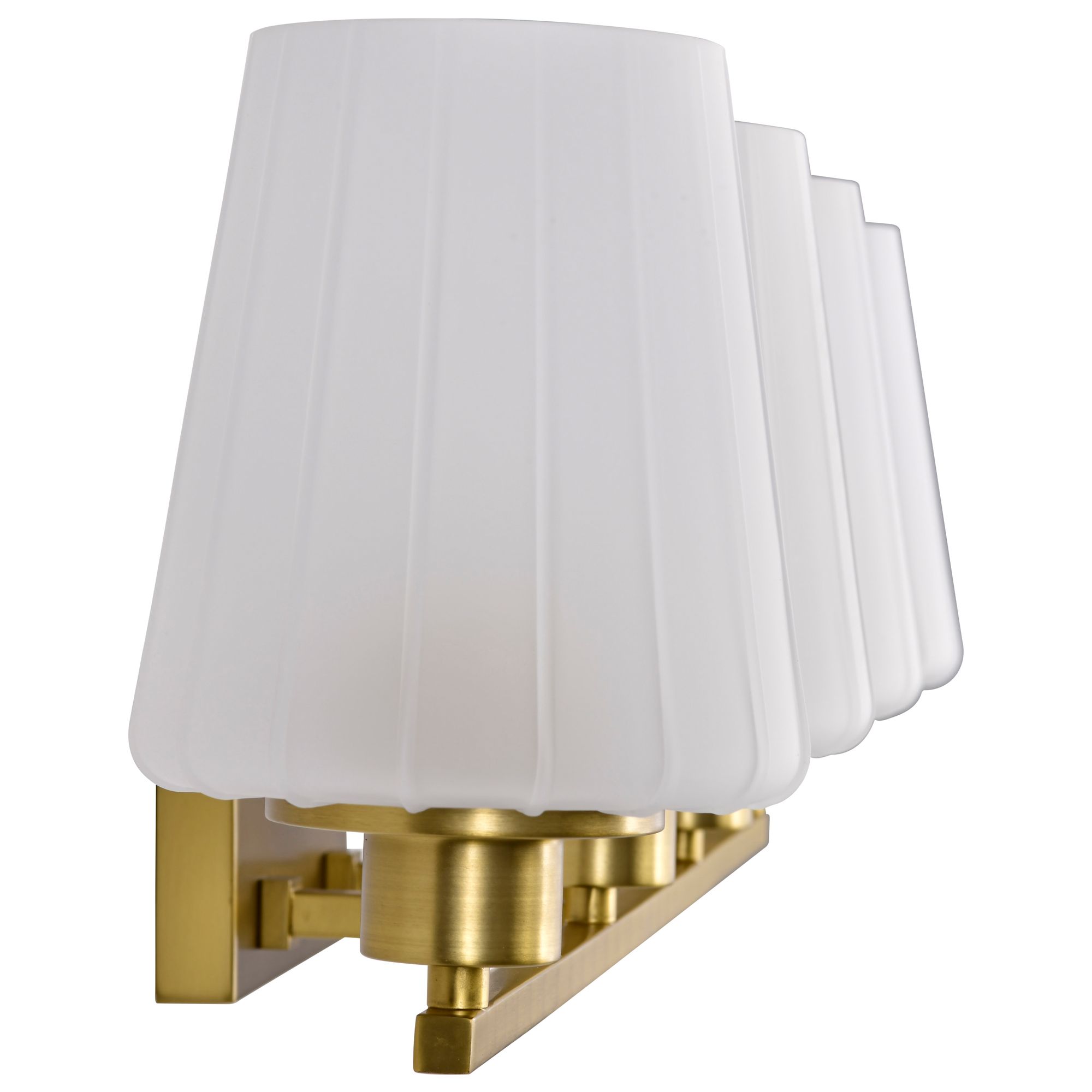 Nuvo Lune 32" Wide Vintage Brass 4 Light Vanity