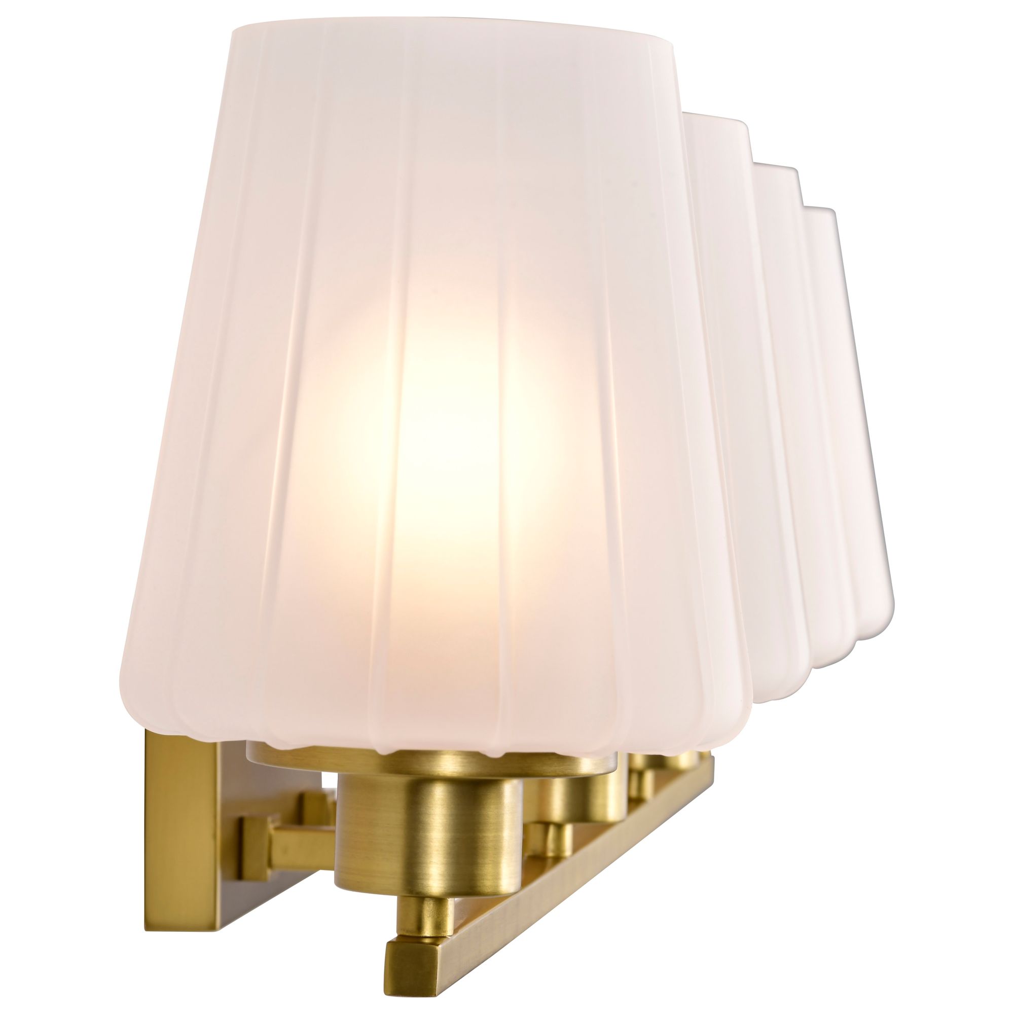 Nuvo Lune 32" Wide Vintage Brass 4 Light Vanity