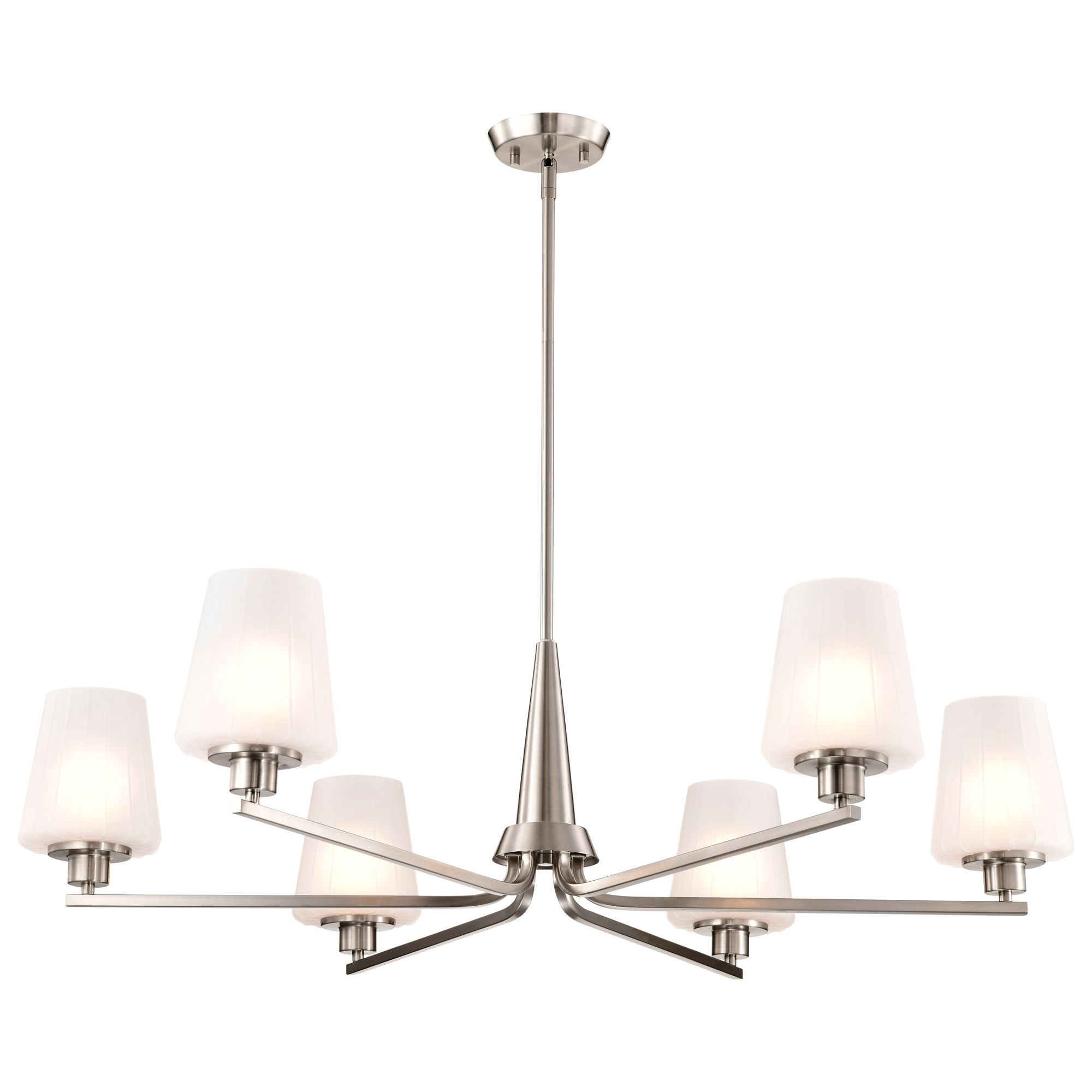 Image 2 Nuvo Lune 40" Wide Brushed Nickel 6 Light Chandelier more views