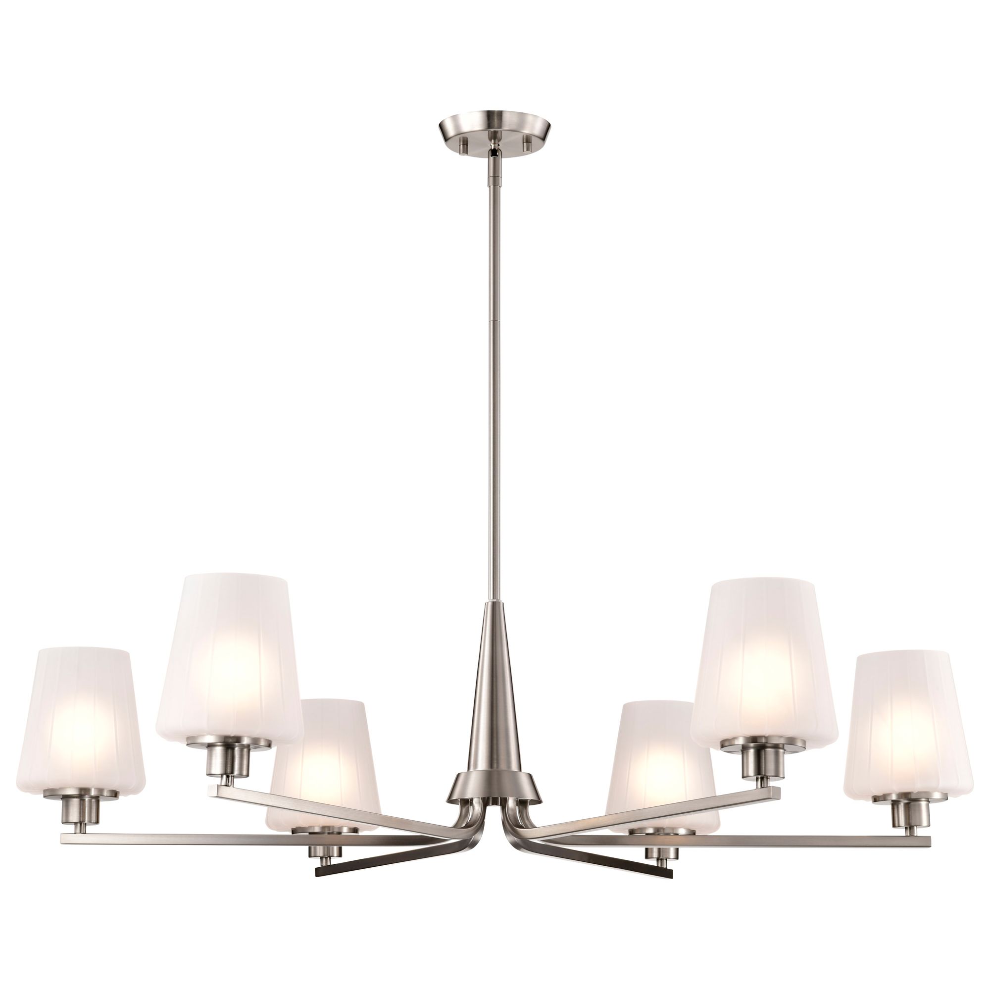 Image 4 Nuvo Lune 40" Wide Brushed Nickel 6 Light Chandelier more views