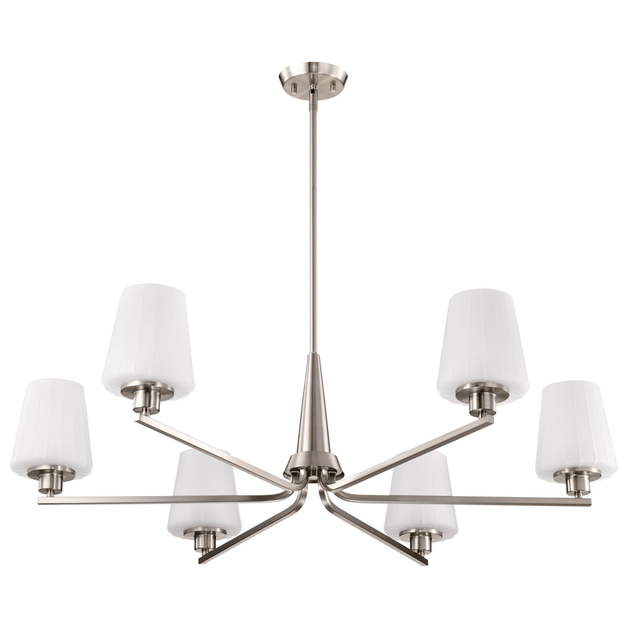 Image 5 Nuvo Lune 40" Wide Brushed Nickel 6 Light Chandelier more views