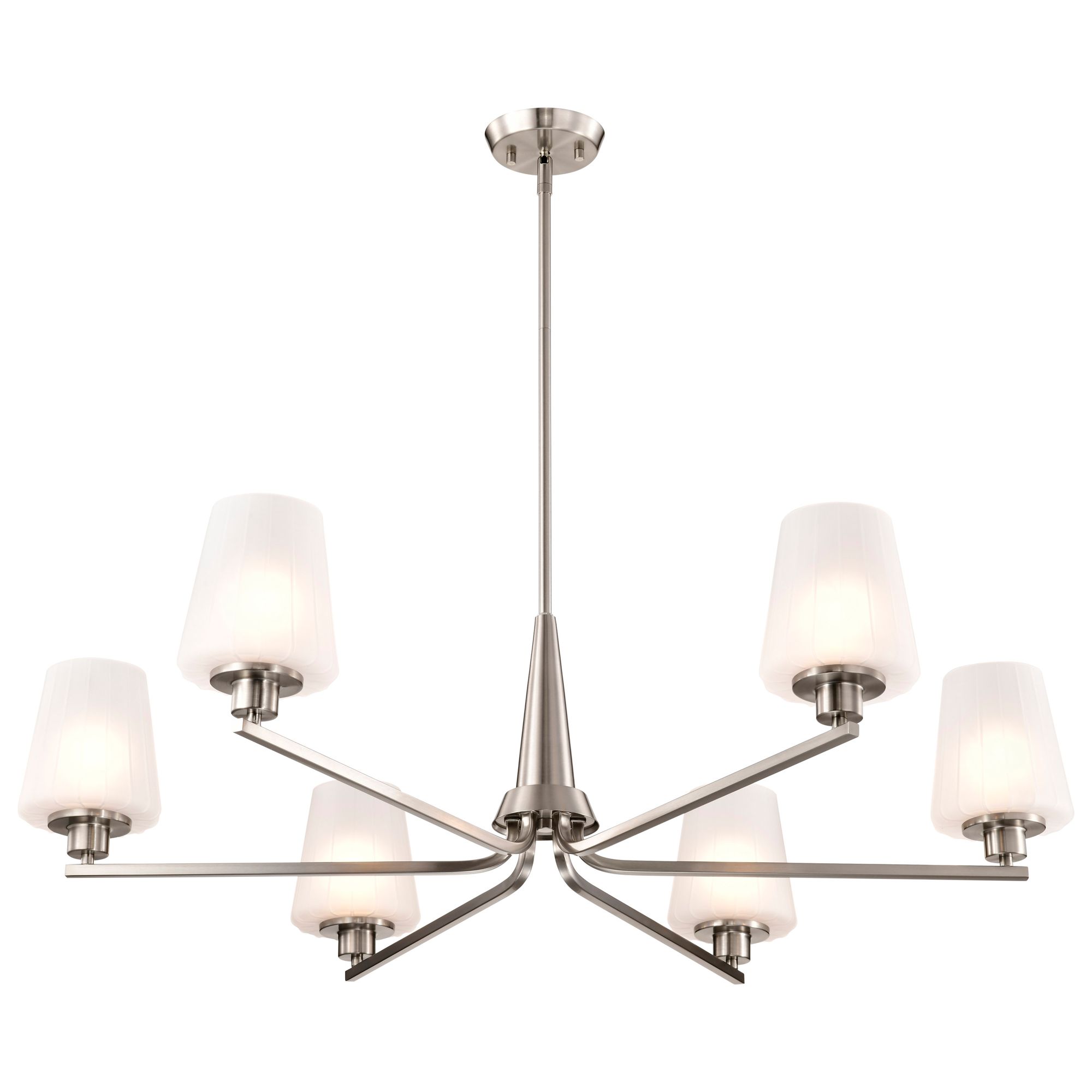 Image 6 Nuvo Lune 40" Wide Brushed Nickel 6 Light Chandelier more views