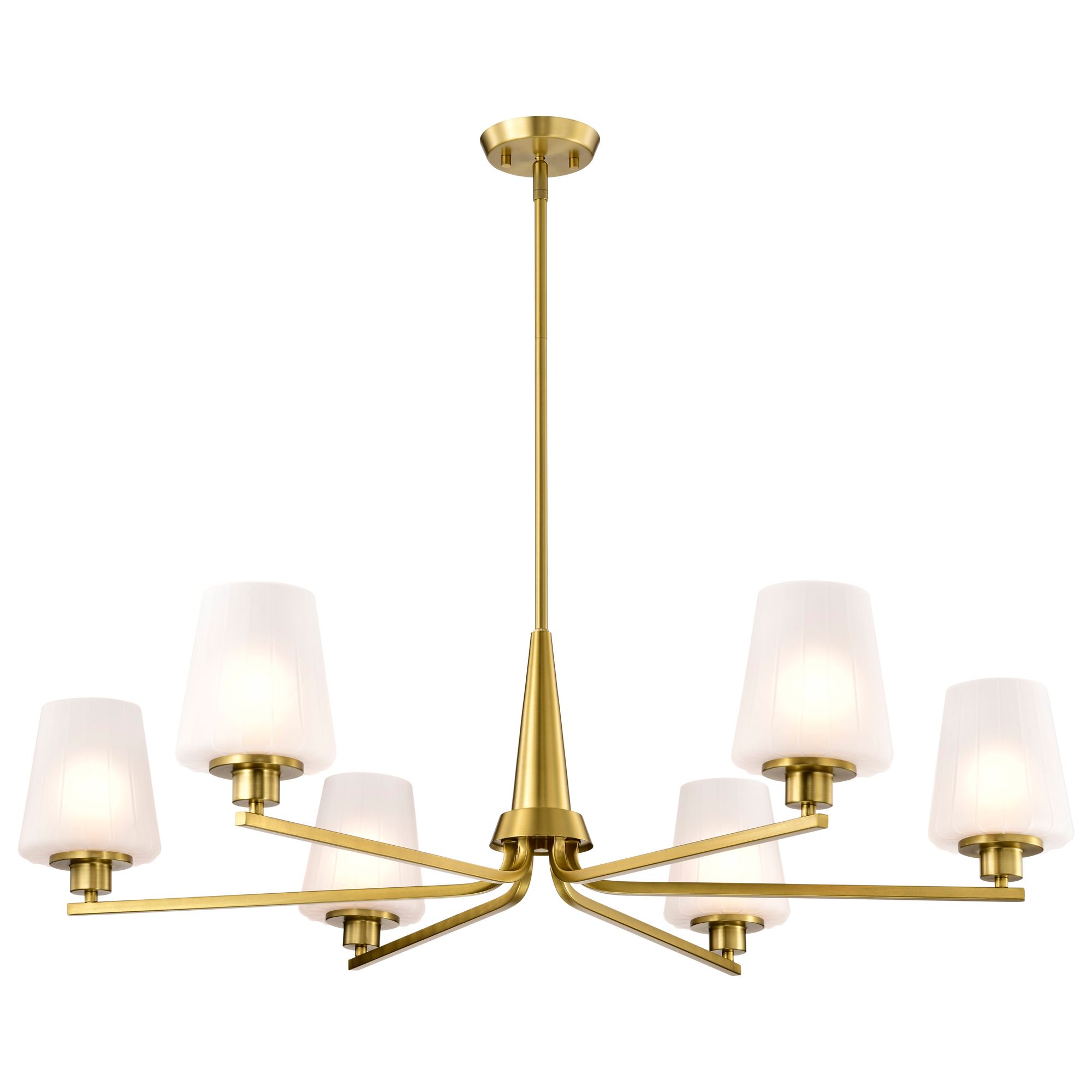 Image 2 Nuvo Lune 40" Wide Vintage Brass 6 Light Chandelier more views