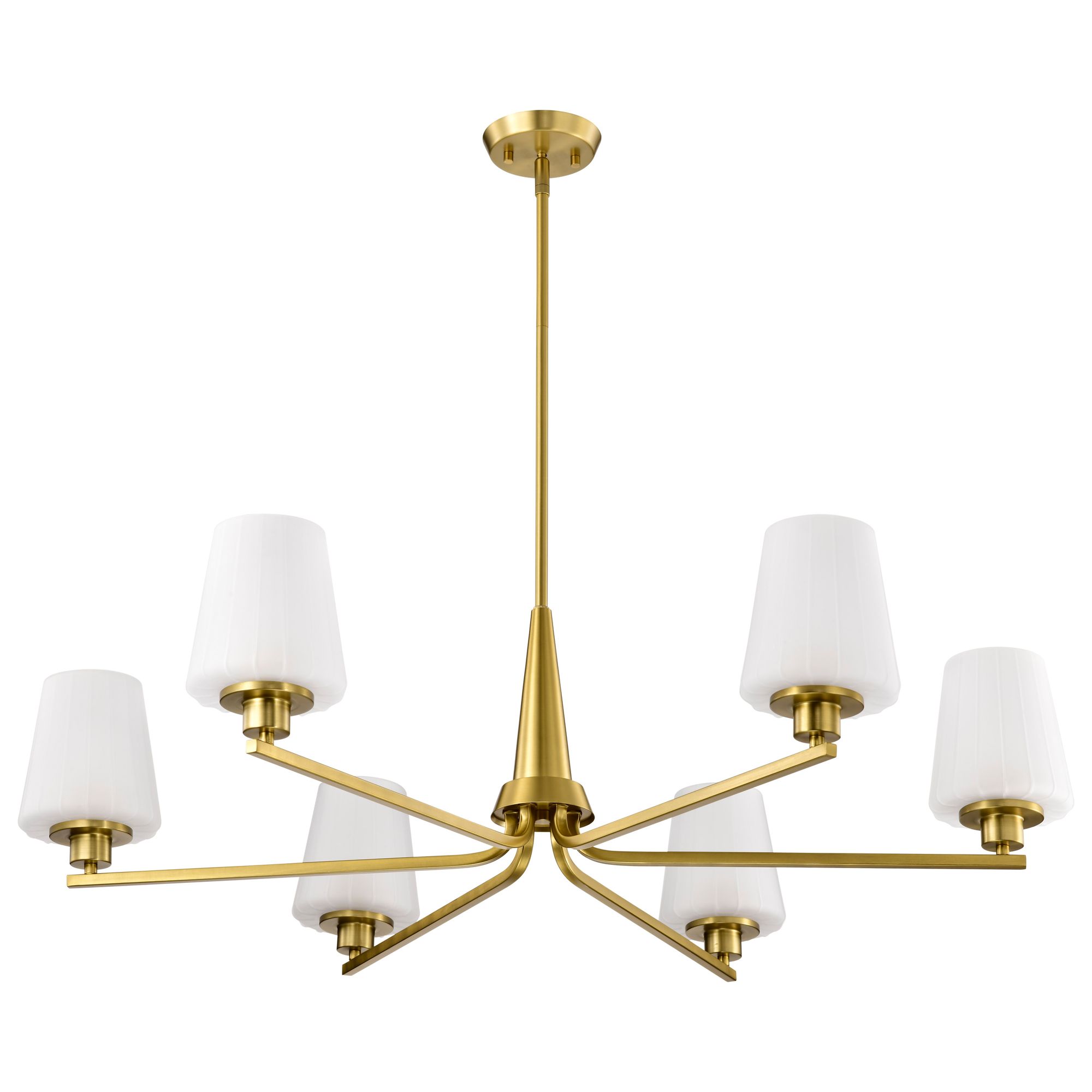 Image 3 Nuvo Lune 40" Wide Vintage Brass 6 Light Chandelier more views