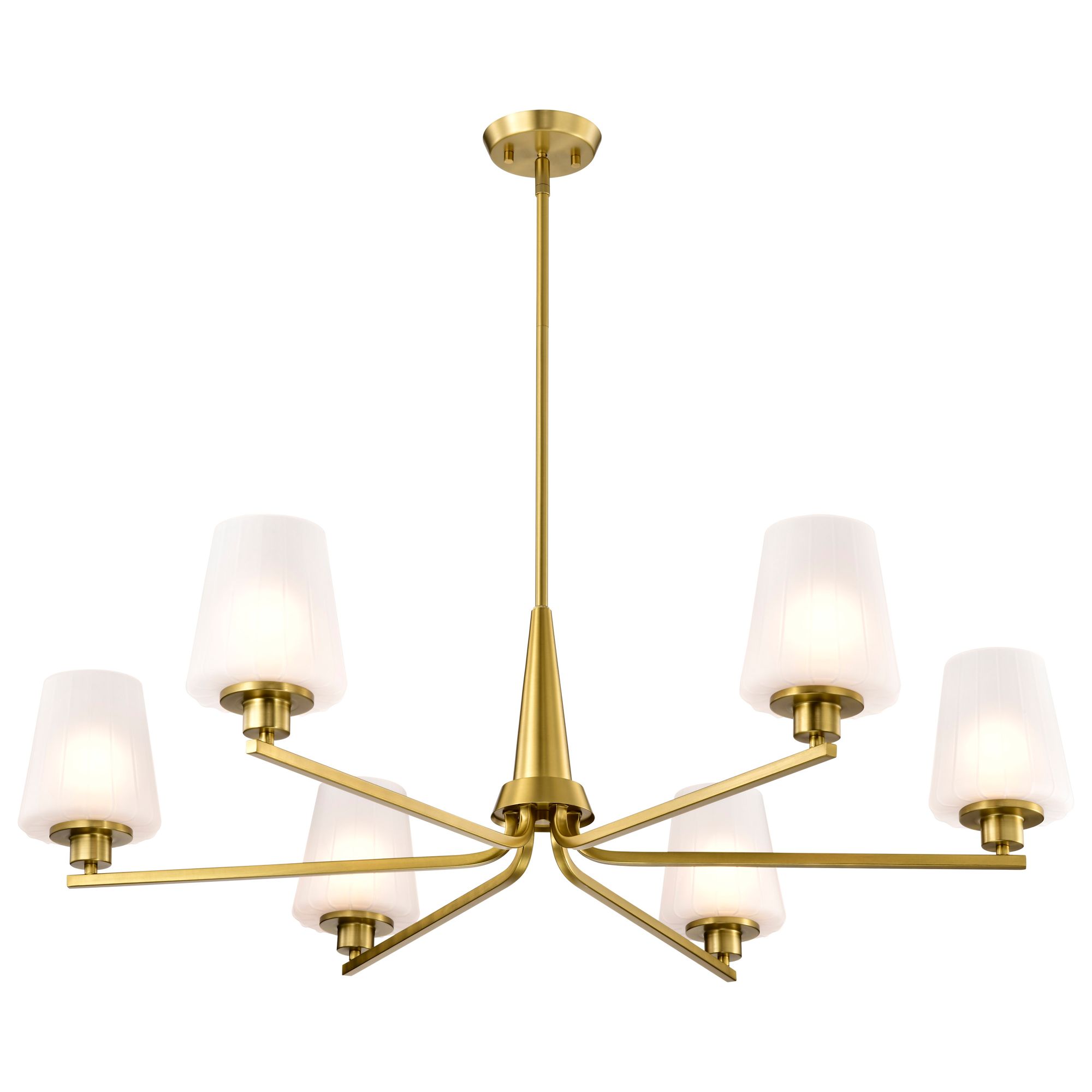Image 4 Nuvo Lune 40" Wide Vintage Brass 6 Light Chandelier more views