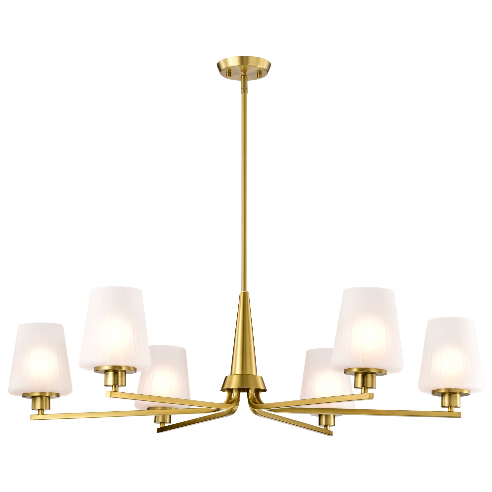 Image 6 Nuvo Lune 40" Wide Vintage Brass 6 Light Chandelier more views