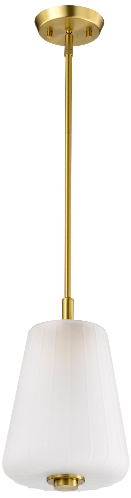 Nuvo Lune 8" Wide Vintage Brass Mini Pendant