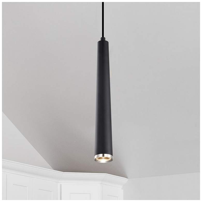 Image 1 Nuvo Melrose 2 1/2" Wide Matte Black/Brushed Nickel LED Pendant