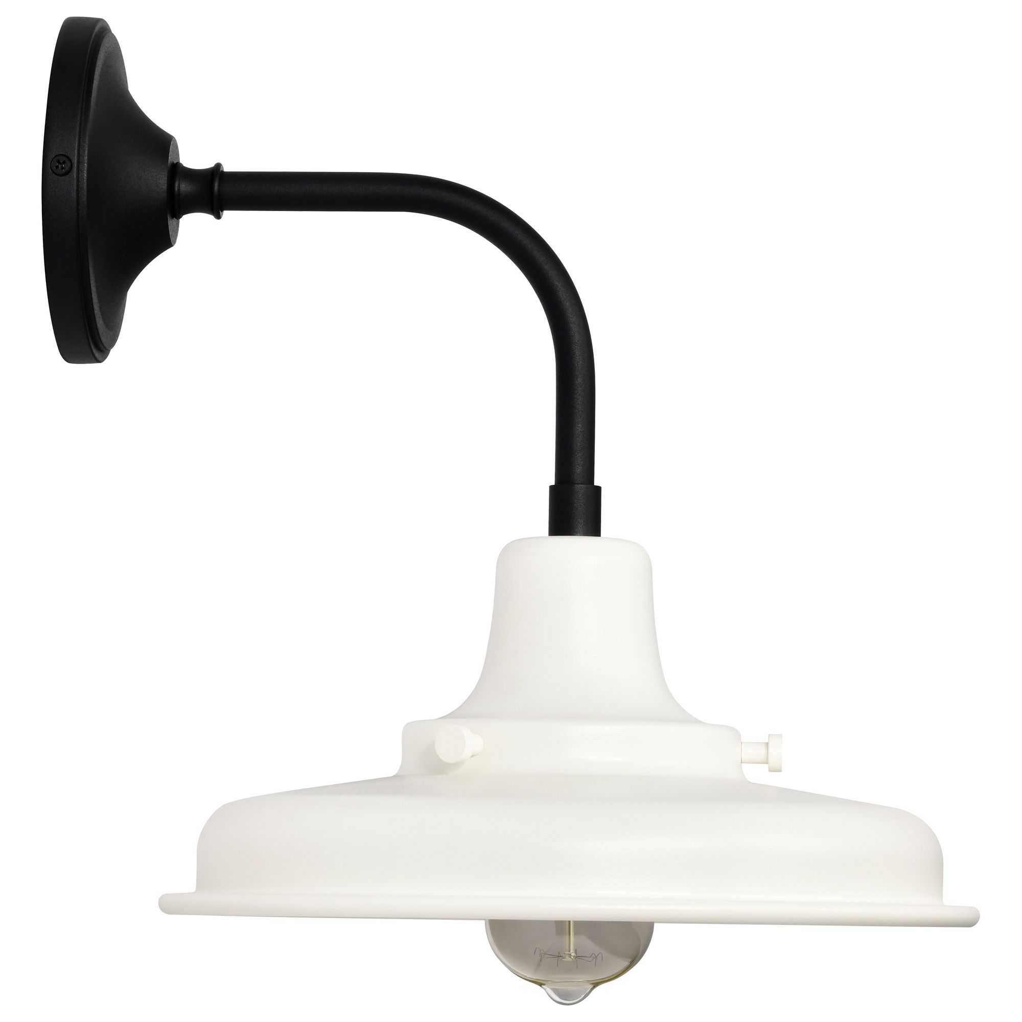 Nuvo Morris 13 1/4" High Black/White Medium Outdoor Lantern