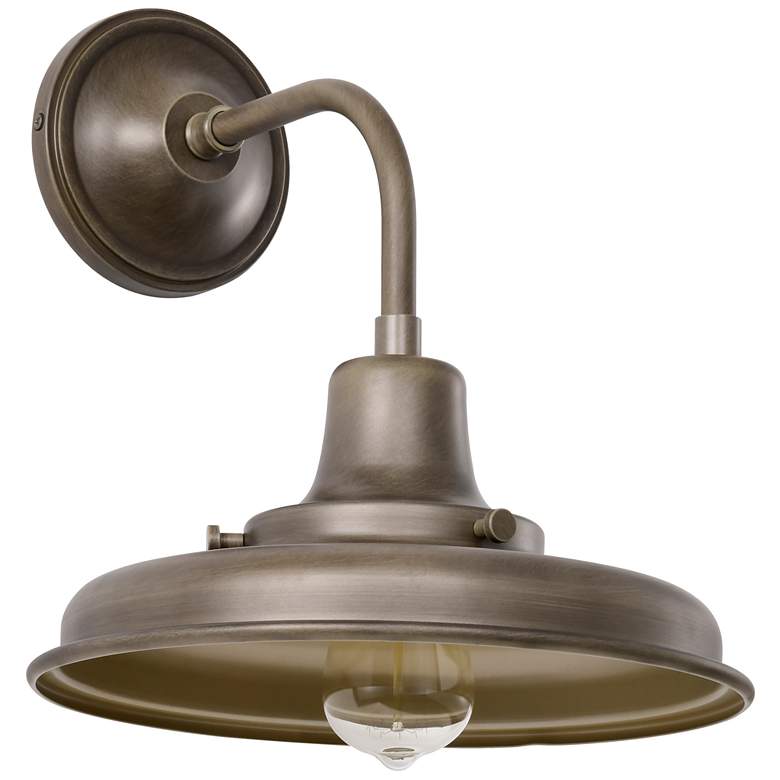 Image 1 Nuvo Morris 13 1/4" High Burnished Bronze Medium Outdoor Lantern