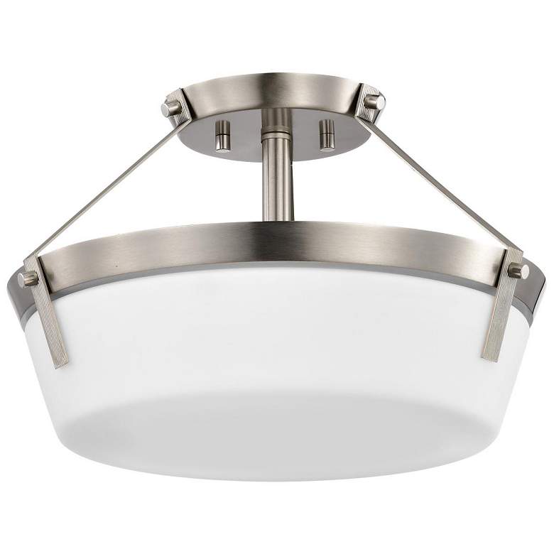 Image 1 Nuvo Rowen 14 1/2" Wide Brushed Nickel 3 Light Ceiling Light