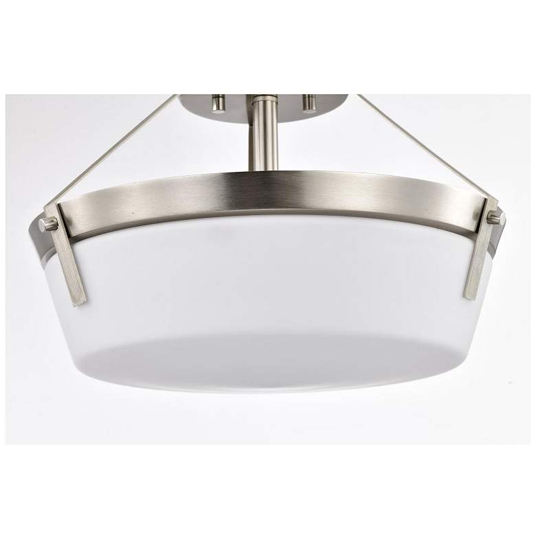 Image 4 Nuvo Rowen 14 1/2" Wide Brushed Nickel 3 Light Ceiling Light more views