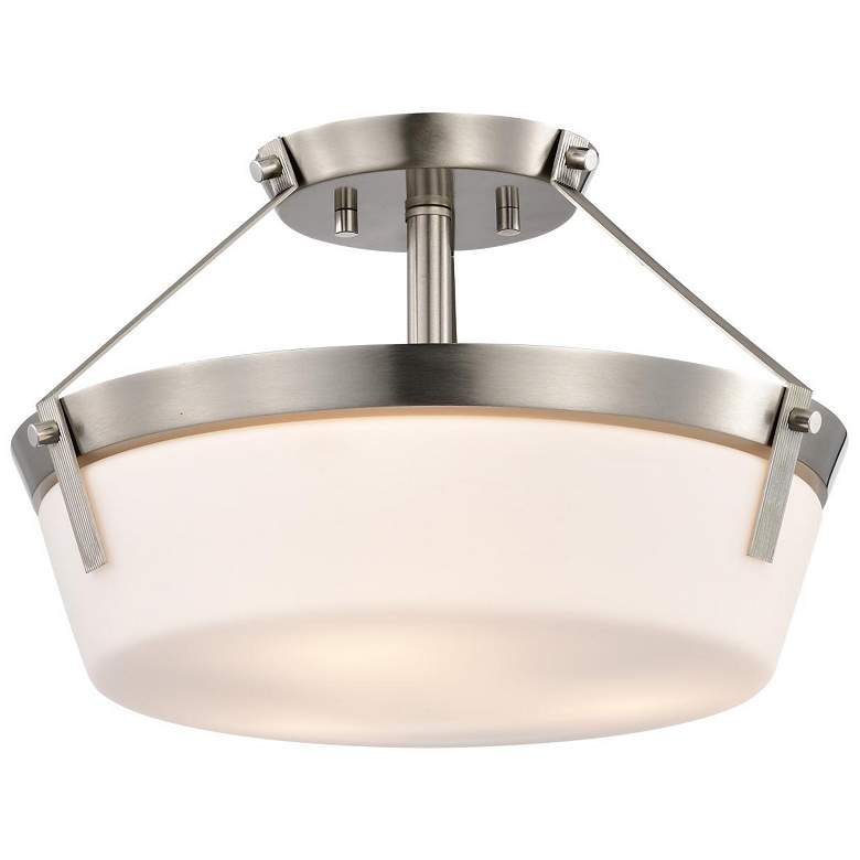 Image 6 Nuvo Rowen 14 1/2" Wide Brushed Nickel 3 Light Ceiling Light more views