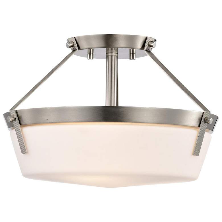 Image 7 Nuvo Rowen 14 1/2" Wide Brushed Nickel 3 Light Ceiling Light more views