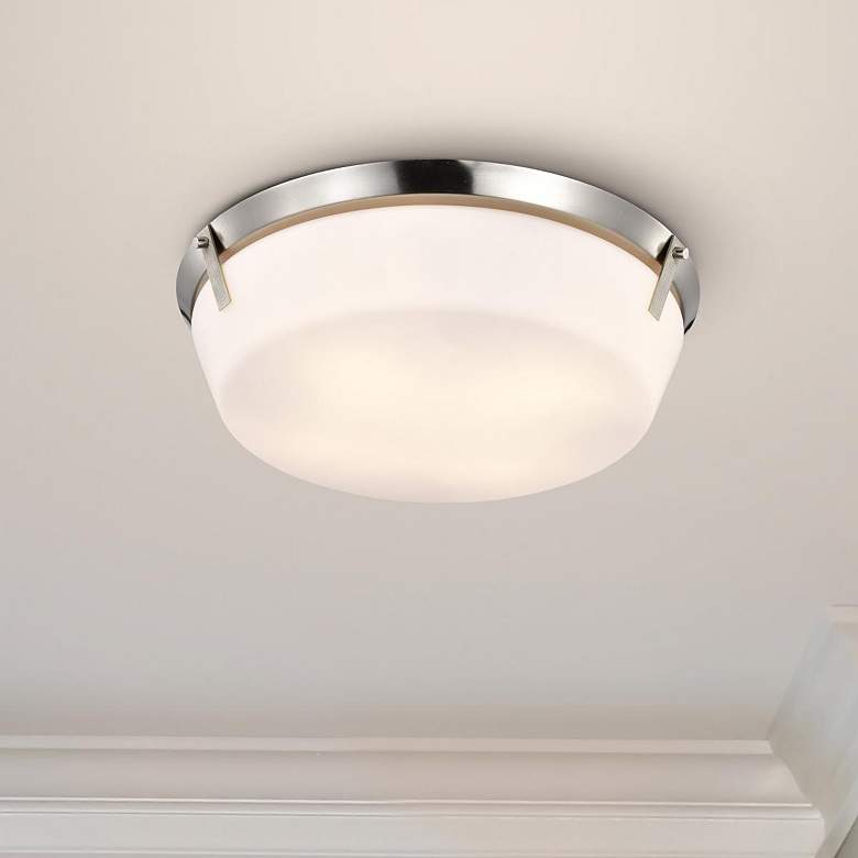 Image 1 Nuvo Rowen 18 1/2" Wide Brushed Nickel 4 Light Flush Mount
