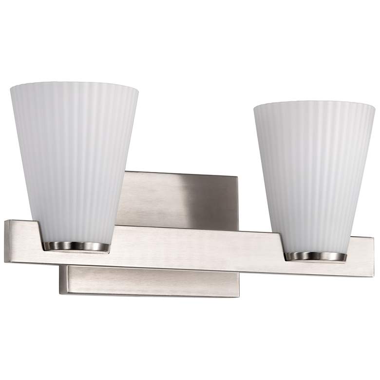 Image 1 Nuvo Royale 14 1/2" Wide Brushed Nickel 2 Light Vanity