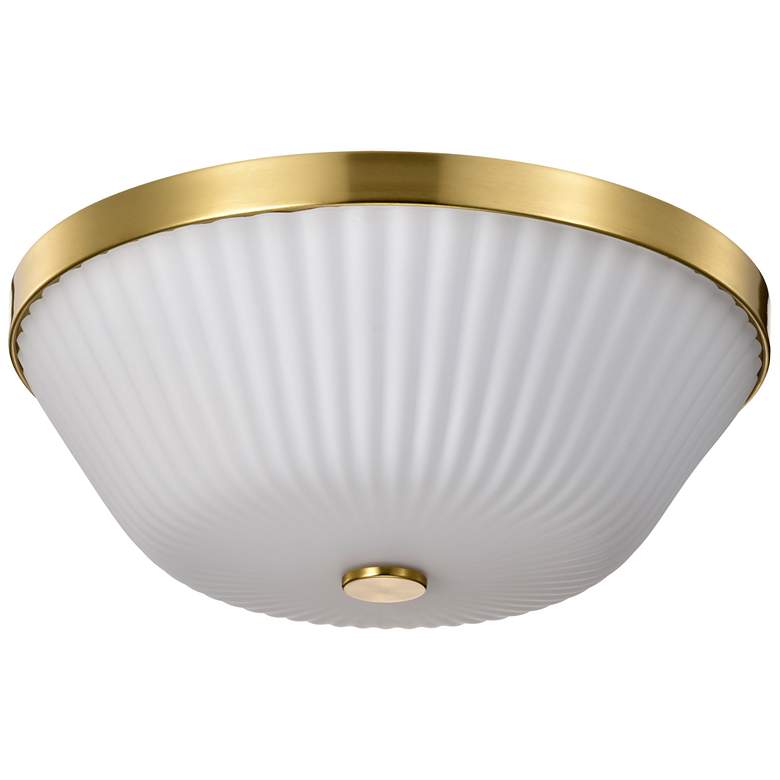 Image 1 Nuvo Royale 16" Wide Burnished Brass 3 Light Flush Mount