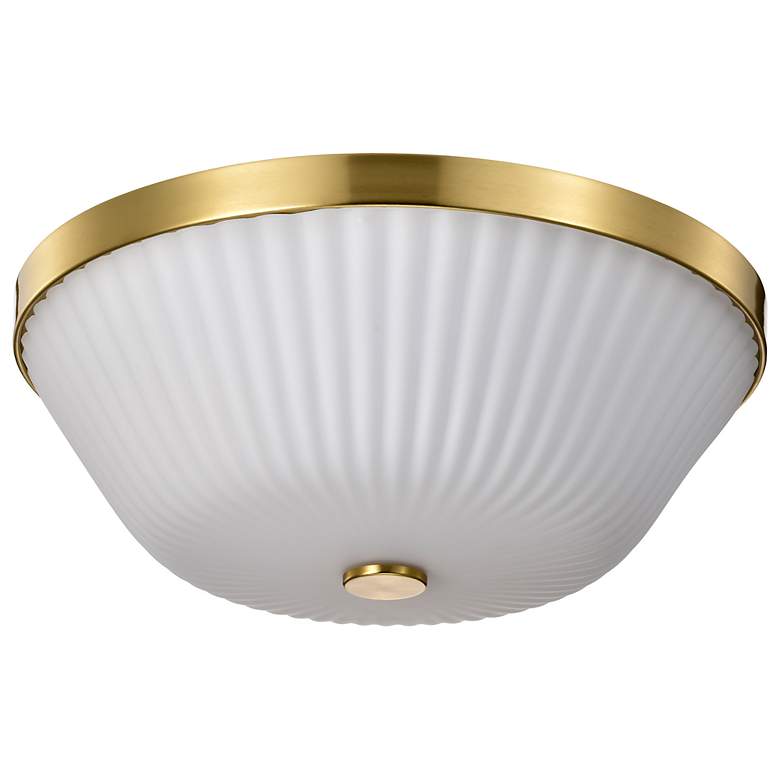 Image 2 Nuvo Royale 16" Wide Burnished Brass 3 Light Flush Mount more views