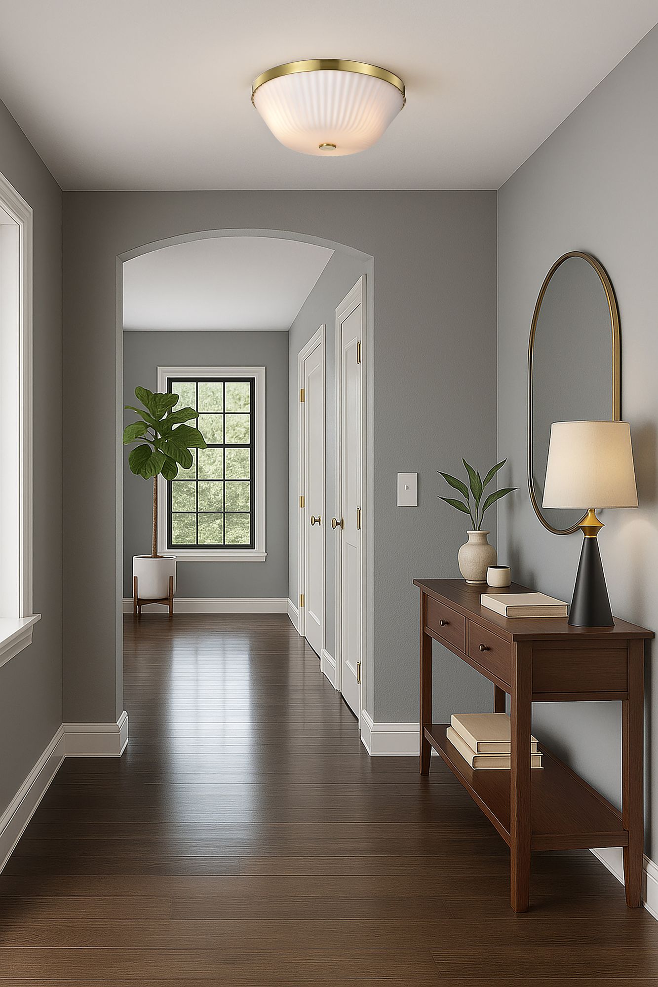 Nuvo Royale 16" Wide Burnished Brass 3 Light Flush Mount