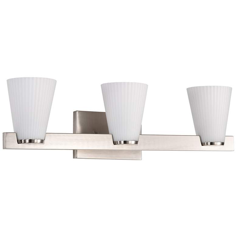 Image 1 Nuvo Royale 24" Wide Brushed Nickel 3 Light Vanity