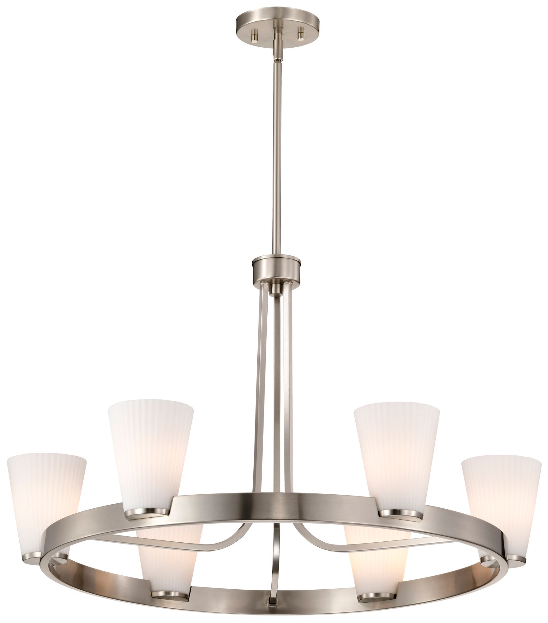 Nuvo Royale 30" Wide Brushed Nickel 6 Light Chandelier