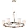 1_Nuvo Royale 30" Wide Brushed Nickel 6 Light Chandelier