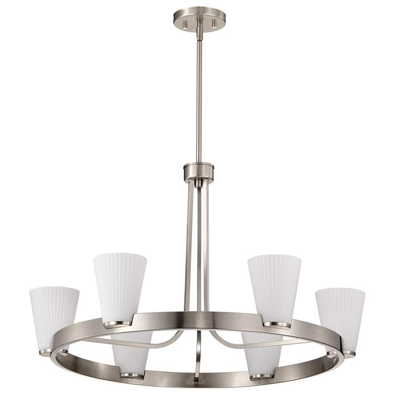 Image 2 Nuvo Royale 30" Wide Brushed Nickel 6 Light Chandelier more views