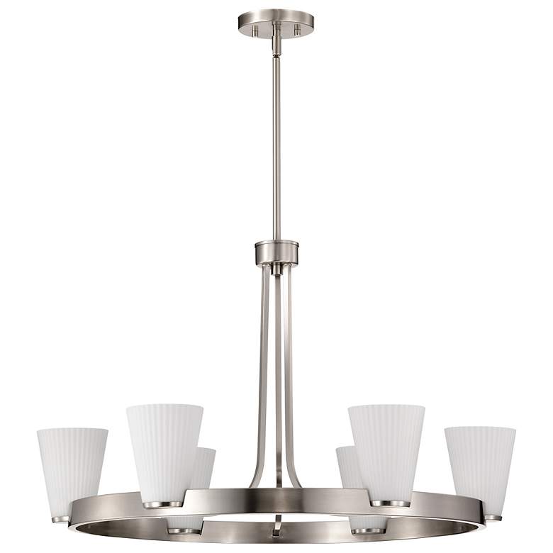 Image 3 Nuvo Royale 30" Wide Brushed Nickel 6 Light Chandelier more views