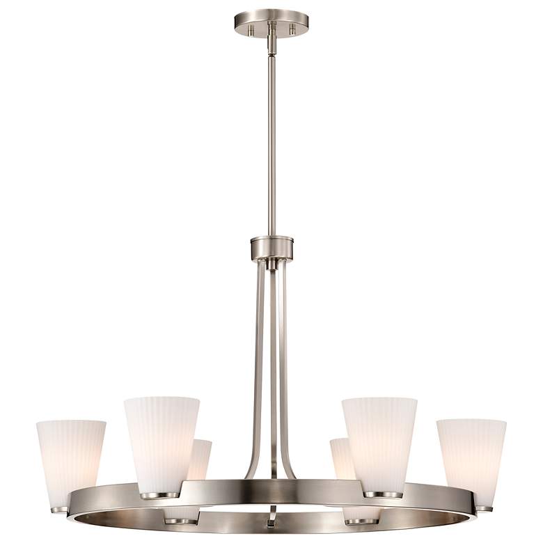 Image 4 Nuvo Royale 30" Wide Brushed Nickel 6 Light Chandelier more views