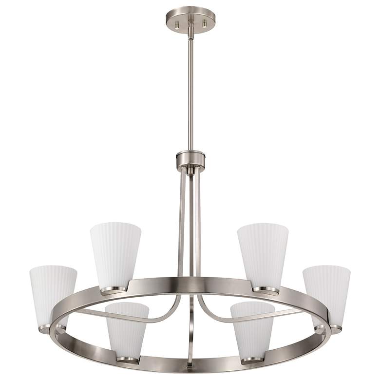 Image 5 Nuvo Royale 30" Wide Brushed Nickel 6 Light Chandelier more views
