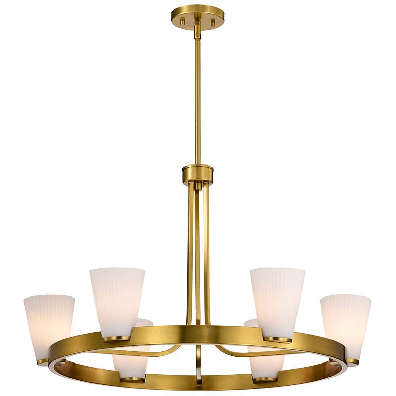 Image 1 Nuvo Royale 30" Wide Burnished Brass 6 Light Chandelier