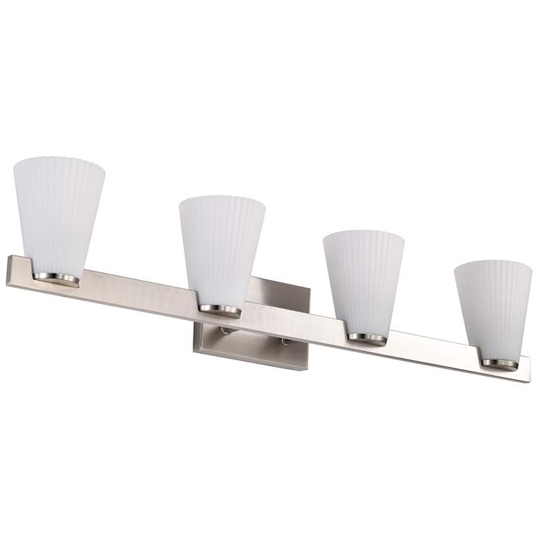 Image 1 Nuvo Royale 33 1/2" Wide Brushed Nickel 4 Light Vanity