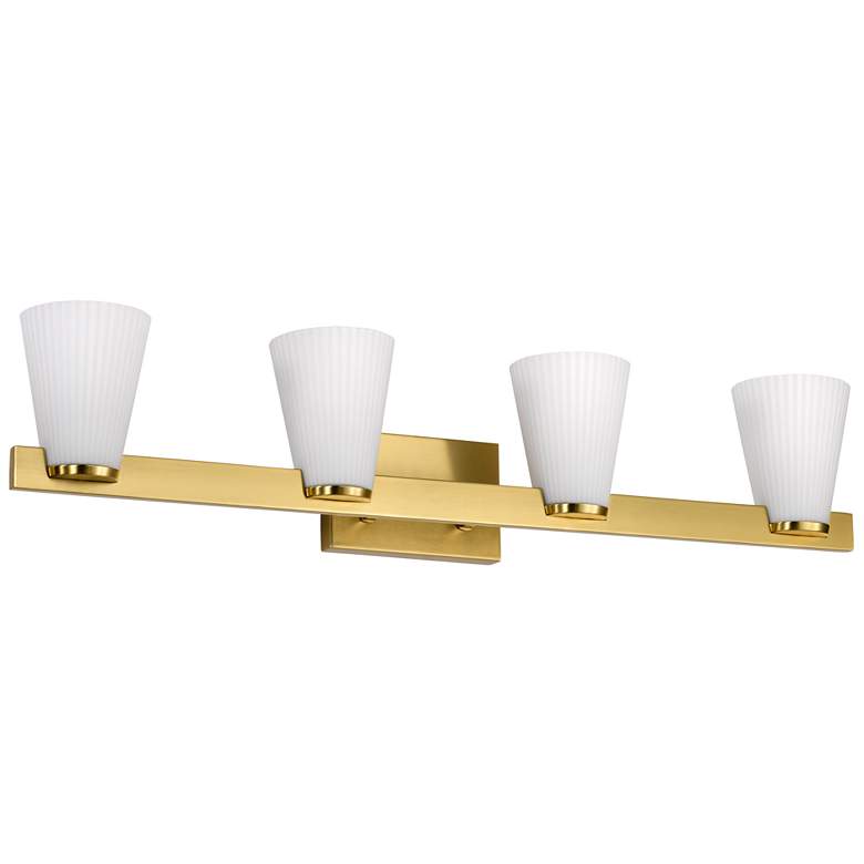 Image 1 Nuvo Royale 33 1/2" Wide Burnished Brass 4 Light Vanity