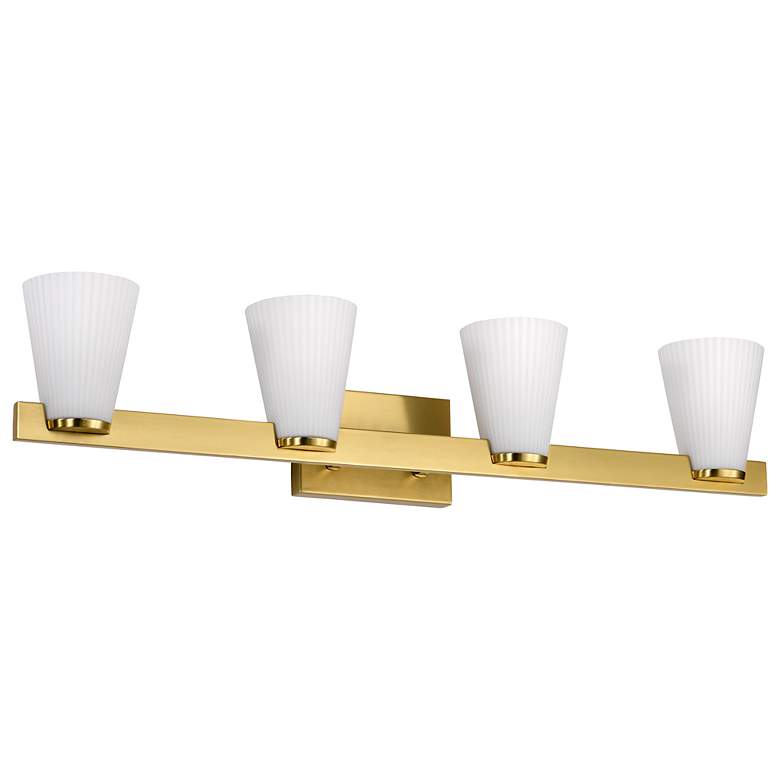 Image 2 Nuvo Royale 33 1/2" Wide Burnished Brass 4 Light Vanity more views