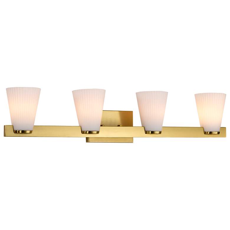 Image 4 Nuvo Royale 33 1/2" Wide Burnished Brass 4 Light Vanity more views