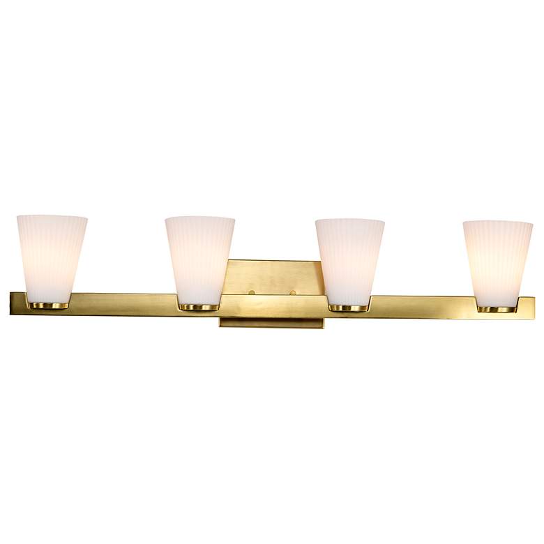 Image 6 Nuvo Royale 33 1/2" Wide Burnished Brass 4 Light Vanity more views