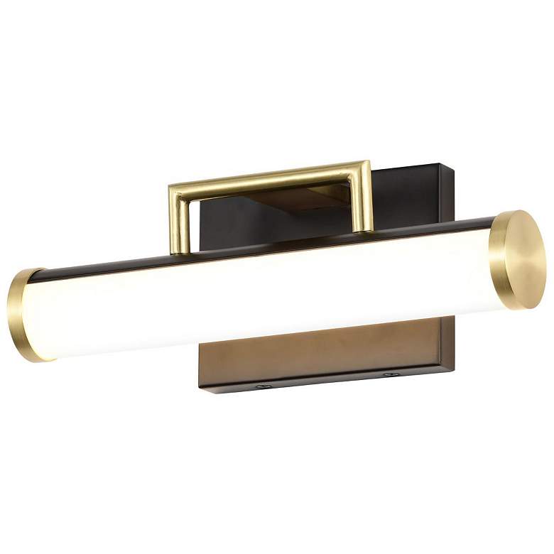 Image 3 Nuvo Solano 12" Black/Brushed Brass LED Small Vanity more views