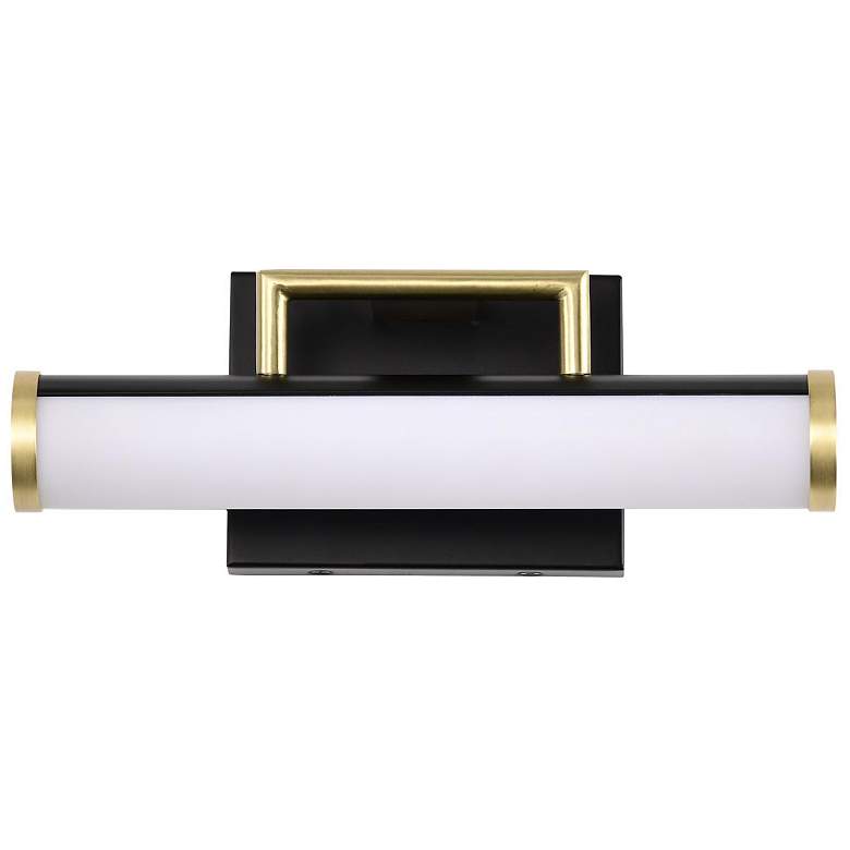 Image 4 Nuvo Solano 12" Black/Brushed Brass LED Small Vanity more views