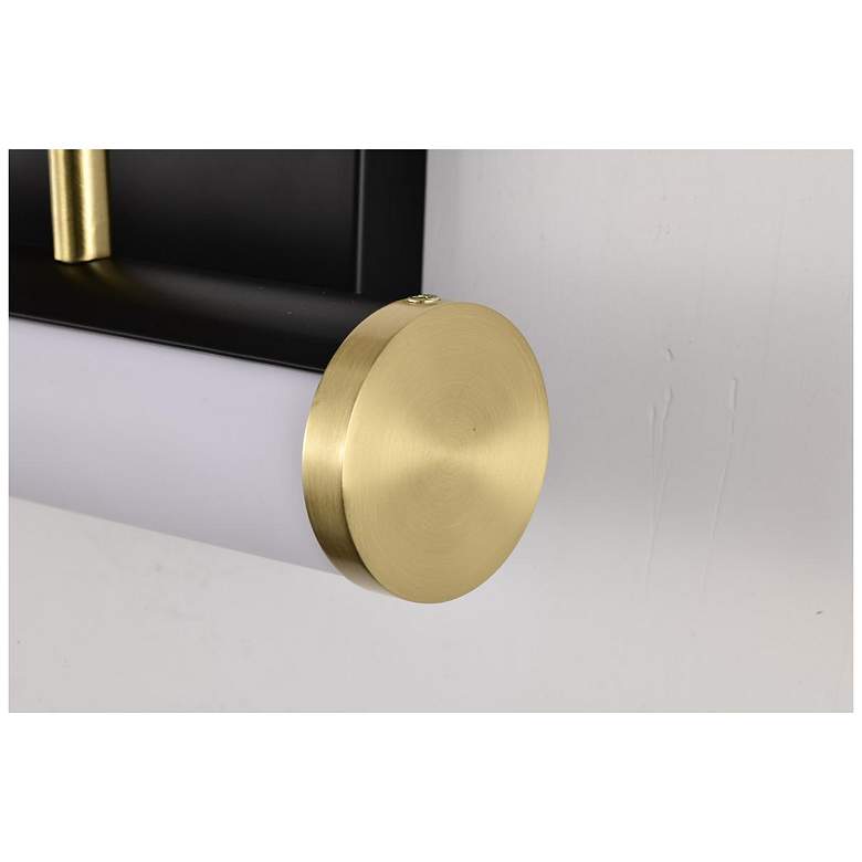 Image 7 Nuvo Solano 12" Black/Brushed Brass LED Small Vanity more views