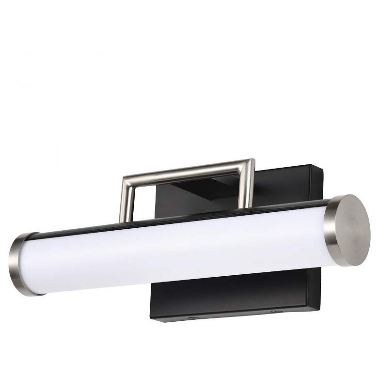 Image 1 Nuvo Solano 12" Black/Brushed Nickel LED Small Vanity