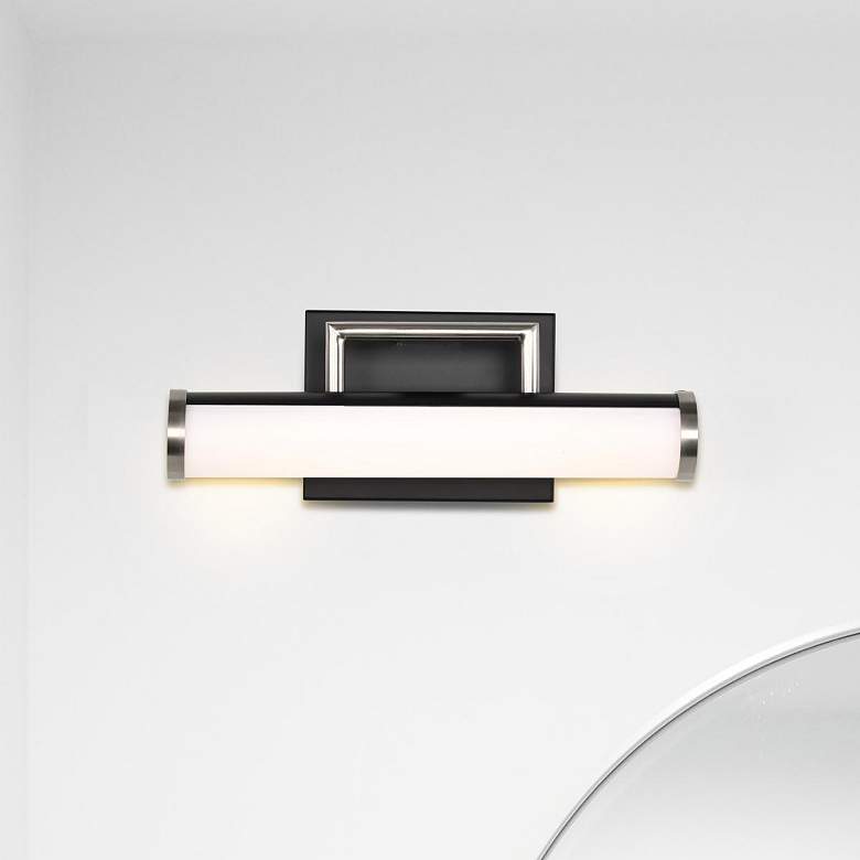 Image 1 Nuvo Solano 12" Black/Brushed Nickel LED Small Vanity